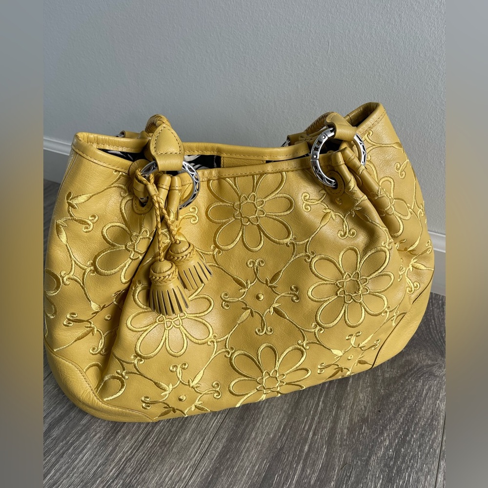 Yellow Embroidered Brighton Bag / Purse